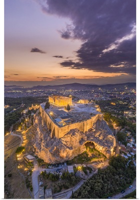 Greece, Athens, Aerial View Of The Parthenon