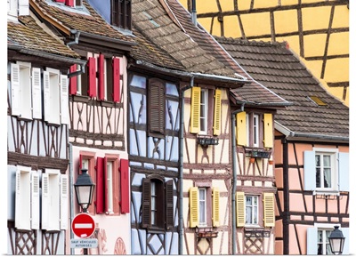 Half-Timbered Houses Of The Medieval Town Of Colmar, Alsatian Wine Route, France