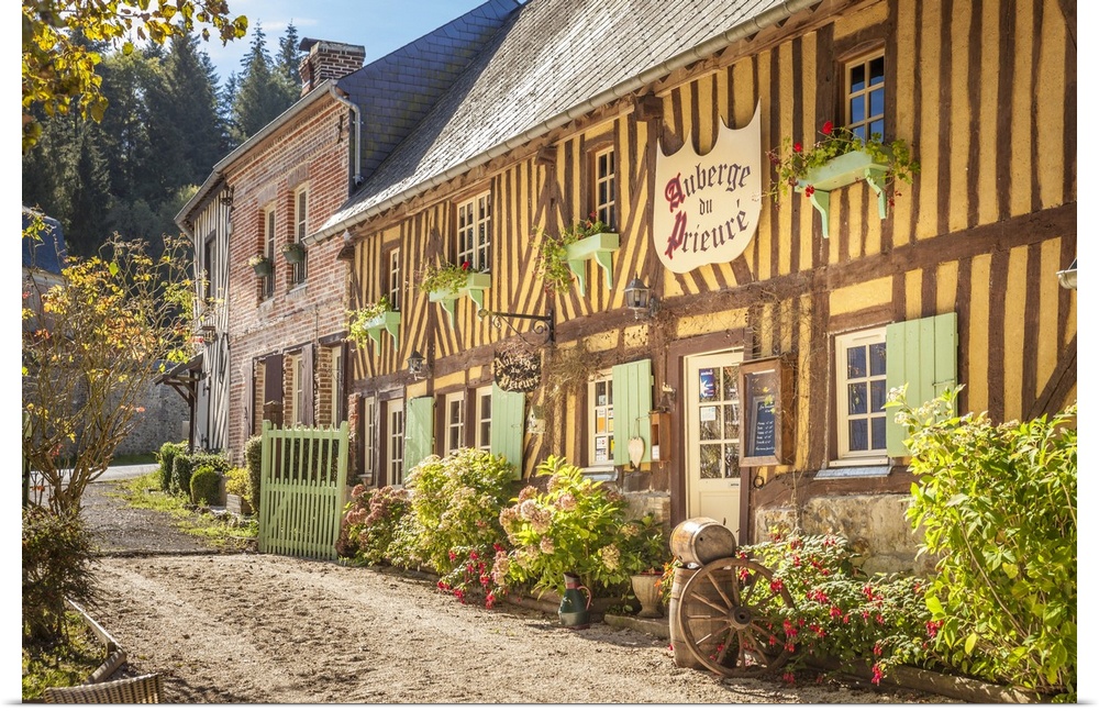 Historic Inn Auberge du Prieure in Saint-Hymer, Calvados, Normandy, France.