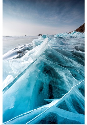 Ice Crack At Lake Baikal, Irkutsk Region, Siberia, Russia