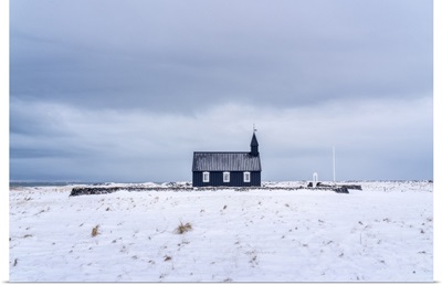 Iceland: The Famous Black Church Of Buda In The Snaefellsnes Peninsula
