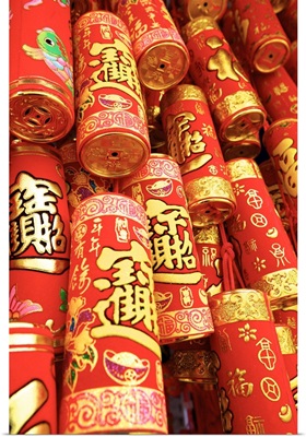 Imitation Fire Crackers Used As Chinese New Year Decorations, Hong Kong
