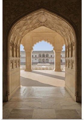 India, Uttar Pradesh, Agra, Agra Fort, view of the Anguri Bagh gardens