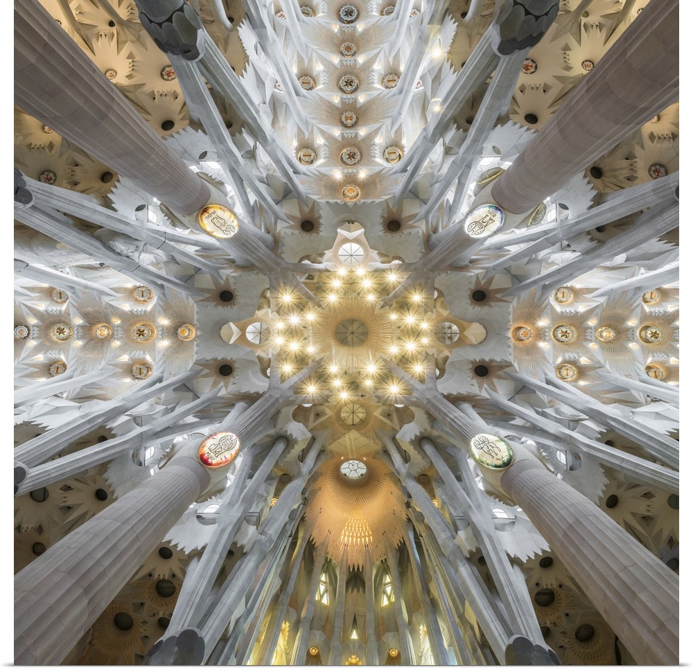 Interior of Sagrada Familia, Barcelona, Catalonia, Spain.