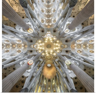 Interior Of Sagrada Familia, Barcelona, Catalonia, Spain