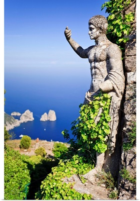 Italy, Anacapri, Solaro mount, the statue of Emperor Augustus