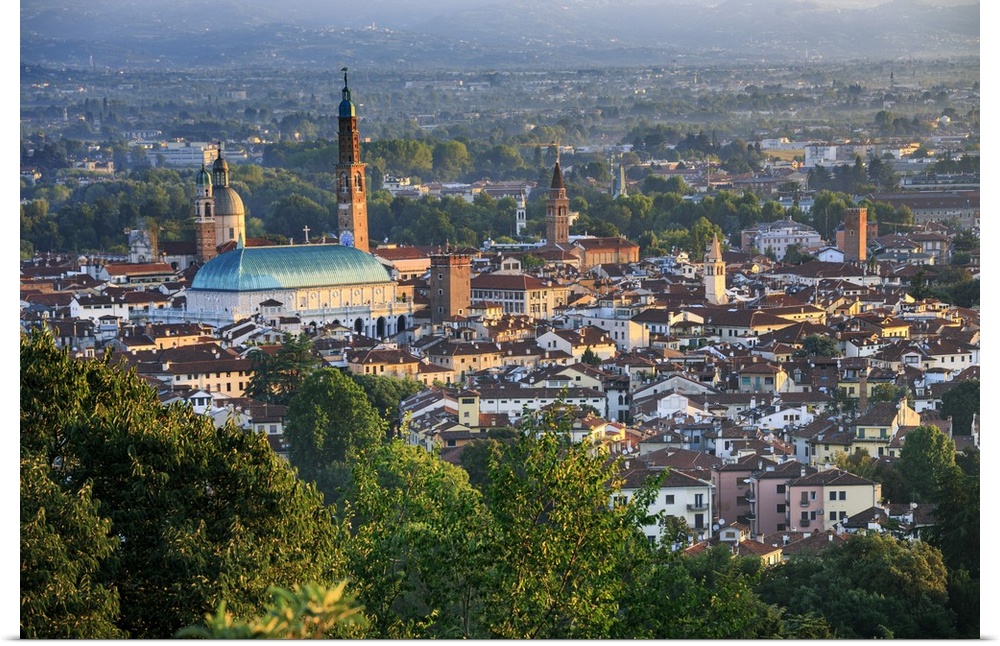Italy, Italia. Veneto. Vicenza. The town from Monte Berico.