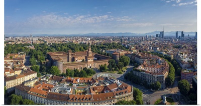 Italy, Lombardy, Milan, Simplon Park And Sforza Castle