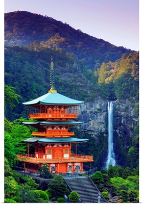 Japan, Kumano Kodo Pilgrimage Trail, Nachi Taisha Pagoda and Waterfall