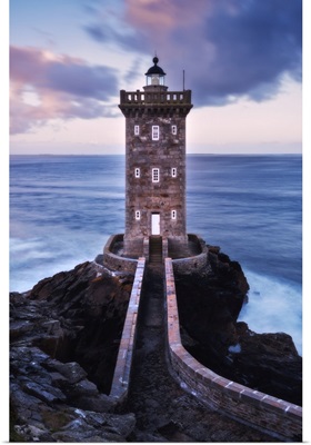 Kermorvan Lighthouse At Dawn In Brittany, France