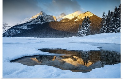 Lake Louise Reflections In Winter, Alberta, Canada