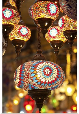Lamps and lanterns in shop in the Grand Bazaar, Istanbul, Turkey