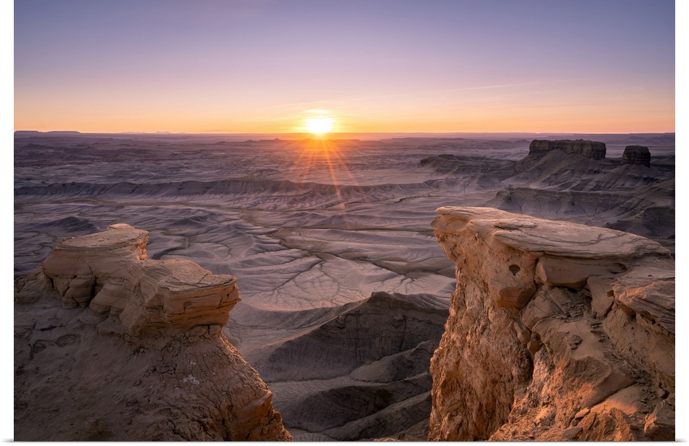 Landscape similar to Mars at sunrise, Skyline Rim Overlook, Utah, Western United States, USA