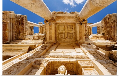 Library Of Celsus, Ruins Of Ancient Ephesus, Selcuk, Turkey, Bottom To Top View