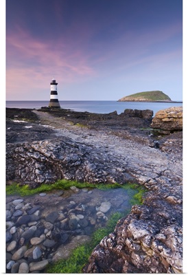 Lighthouse and Puffin Island, Anglesey, North Wales, UK