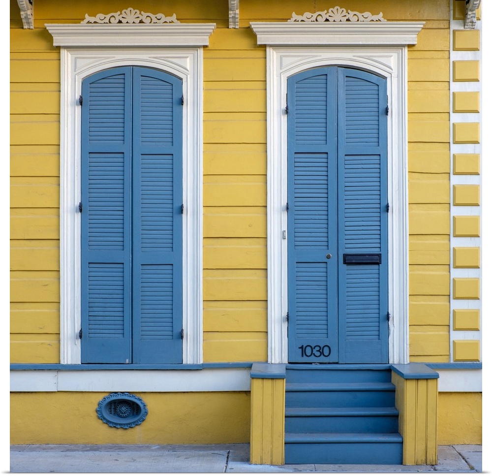 United States, Louisiana, New Orleans. Colorful doors and windows in the French Quarter.