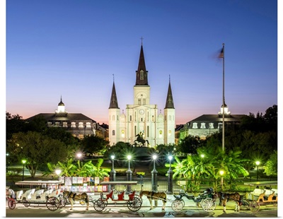 Louisiana, New Orleans, French Quarter. Jackson Square and St. Louis Cathedral