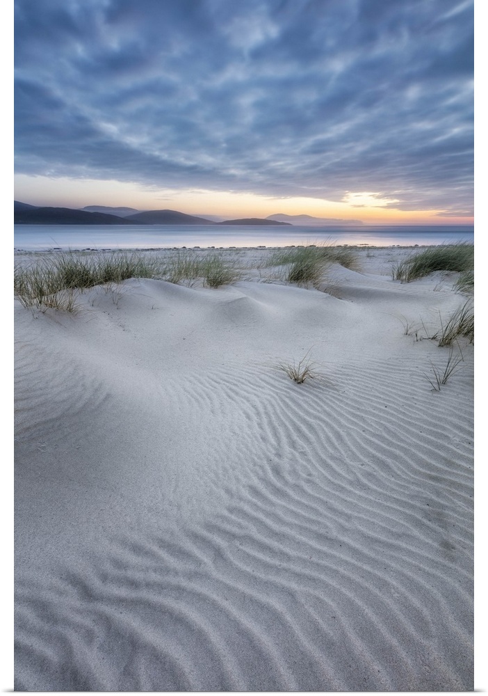 Luskentyre beach at sunset, Isle of Harris, Outer Hebrides, Scotland, UK.