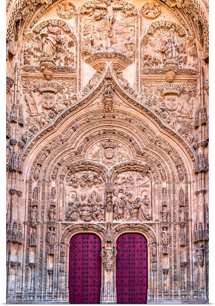 Main Facade Of New Cathedral, Salamanca, Castile And Leon, Spain