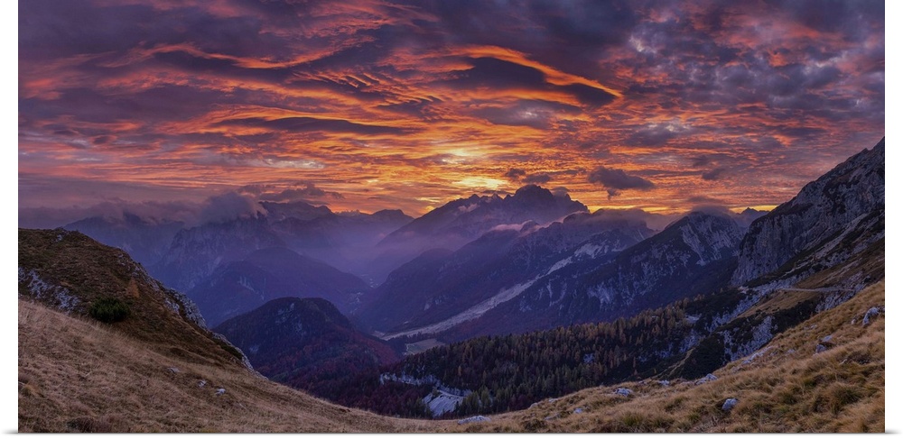 Mangart Pass at Sunset, Triglav National Park, Julian Alps, Slovenia.