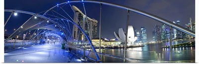 Marina Bay Sands hotel and Helix Bridge, Singapore