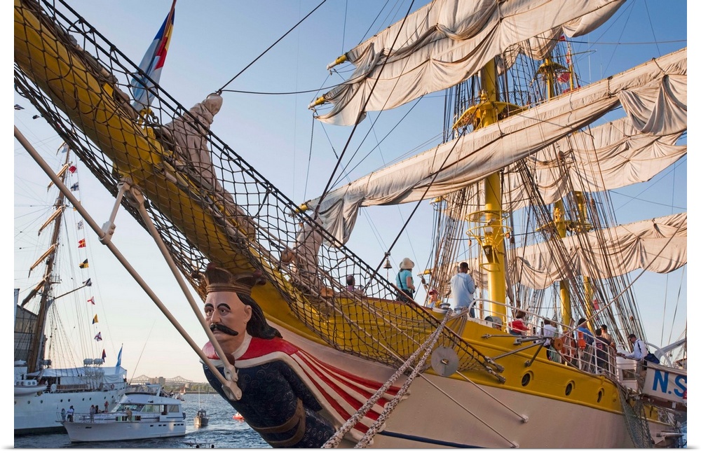 USA,Massachusetts, Boston, Sail Boston Tall Ships Festival,.Romanian tall ship, Mircea, figurehead