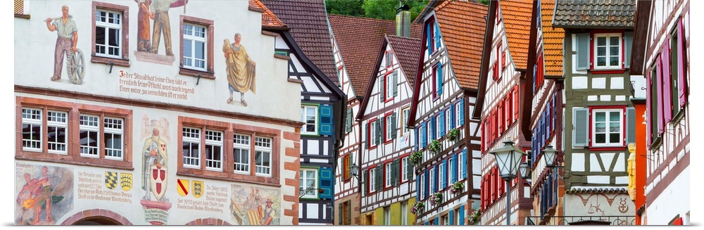Traditional Half Timbered buildings in Schiltach's Picturesque Medieval Altstad (Old Town), Schiltach, Baden-Wurttemberg, ...