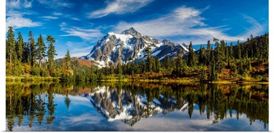 Mount Shuksan Reflecting In Picture Lake, Mt. Baker-Snoqualmie National Forest