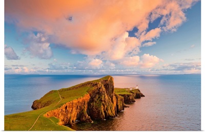 Neist Point Lighthouse At Sunset, Isle Of Skye, Scotland