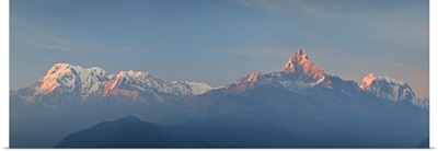 Nepal, Panoramic View of Annapurna Himalaya Mountain Range