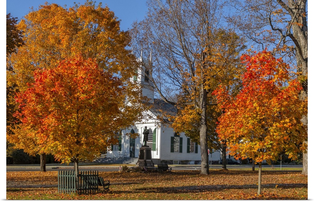 USA, New England, Indian Summer, East, Vermont, Newfane, town square