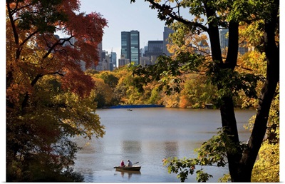 New York City, Manhattan, Central Park, The Lake in autumn