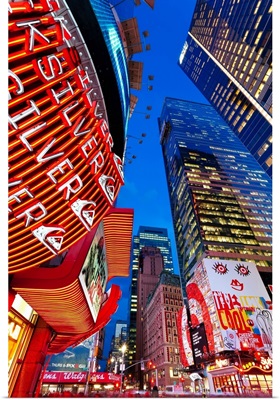 New York City, Manhattan, Times Square, Neon lights of 42nd Street