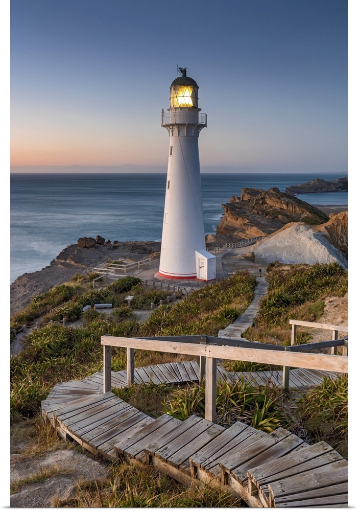 New Zealand, North Island, Castlepoint Lighthouse, morning light.