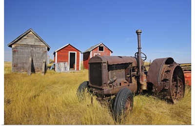 Old Tractor And Sheds, Fusilier, Saskatchewan, Canada