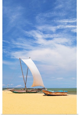 Oruwa (Outrigger Canoe) On Negombo Beach, Western Province, Sri Lanka
