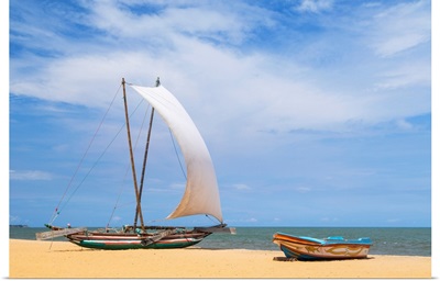 Oruwa (Outrigger Canoe) On Negombo Beach, Western Province, Sri Lanka
