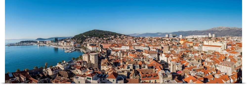 Panoramic View Of The Old Town, Split, Dalmatia, Croatia