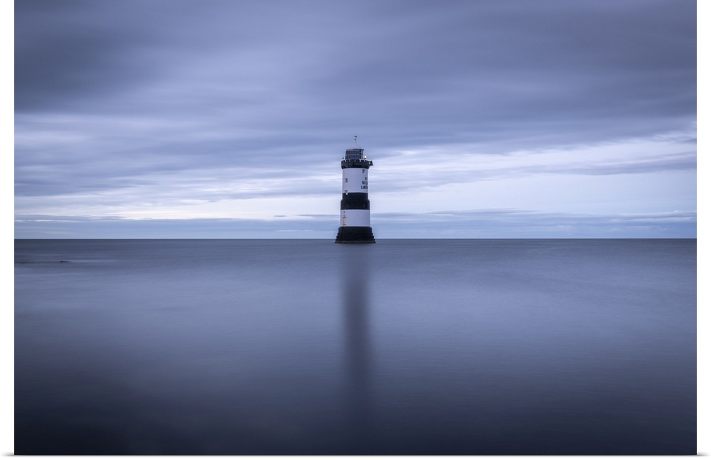 Penmon Point Lighthouse seascape, Anglesey, Wales, UK. Autumn (September) 2019.