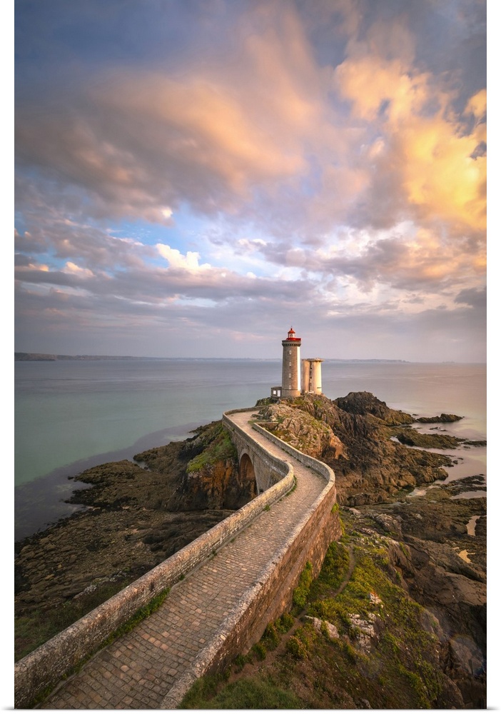Petit Minou lighthouse at sunset, PlouzanA village, Brest district, Finistere, Brittany, France.