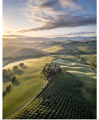 Podere Belvedere And The Surrounding Countryside, San Quirico d'Orcia, Tuscany, Italy