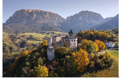Prosels Castle In Autumn, Fie Allo Sciliar, Dolmites, Trentino Alto Adige, Italy