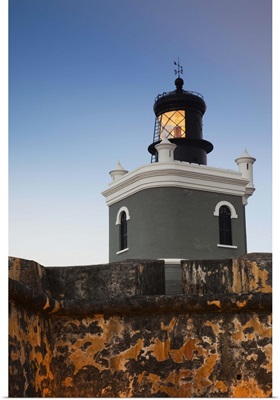 Puerto Rico, San Felipe del Morro Fort, El Morro, fortress walls and lighthouse