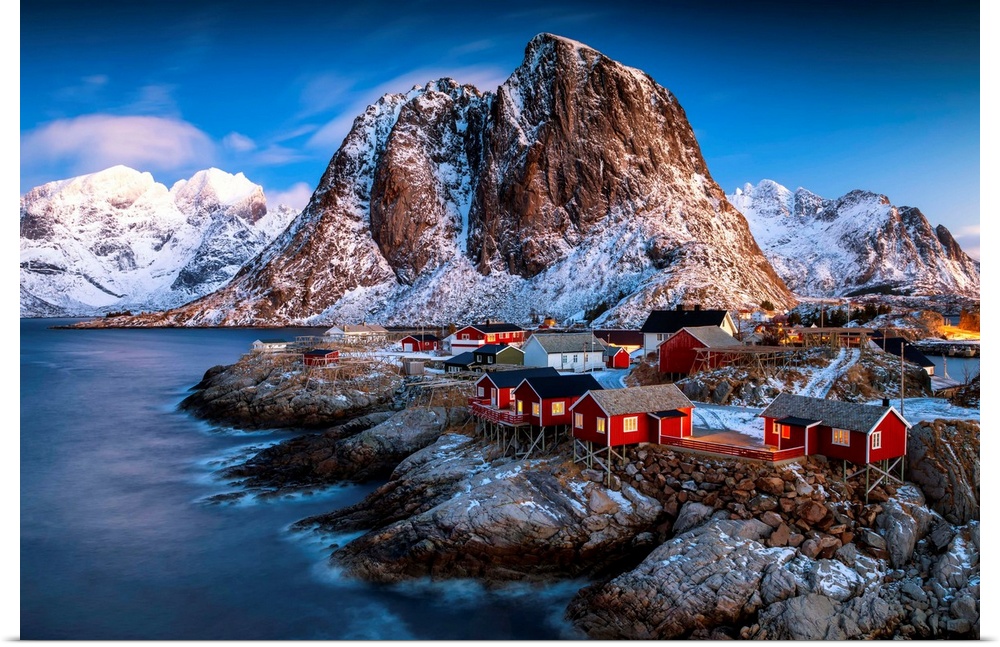 Red Fishing Cabins At Hamnoy, Lofoten Islands, Norway