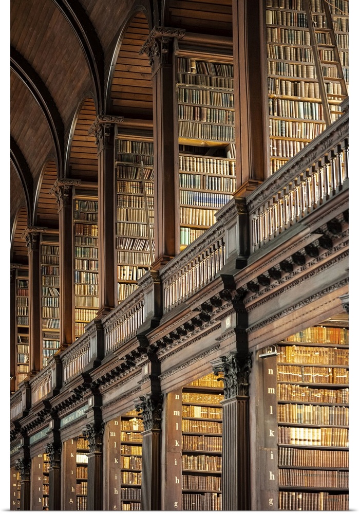 Republic of Ireland, Dublin, Trinity College, Old Library, spiral staircase.