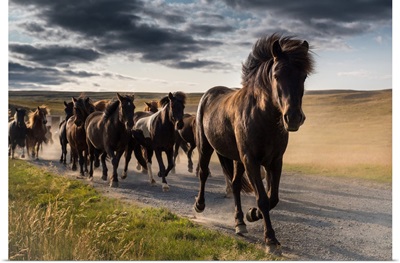 Running Icelandic Horses, Iceland