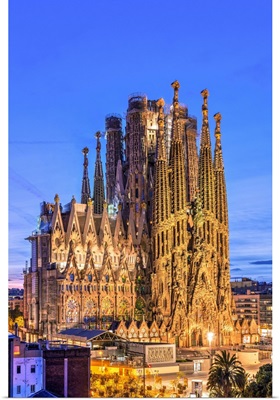 Sagrada Familia Basilica Church, Nativity Facade, Barcelona, Catalonia, Spain