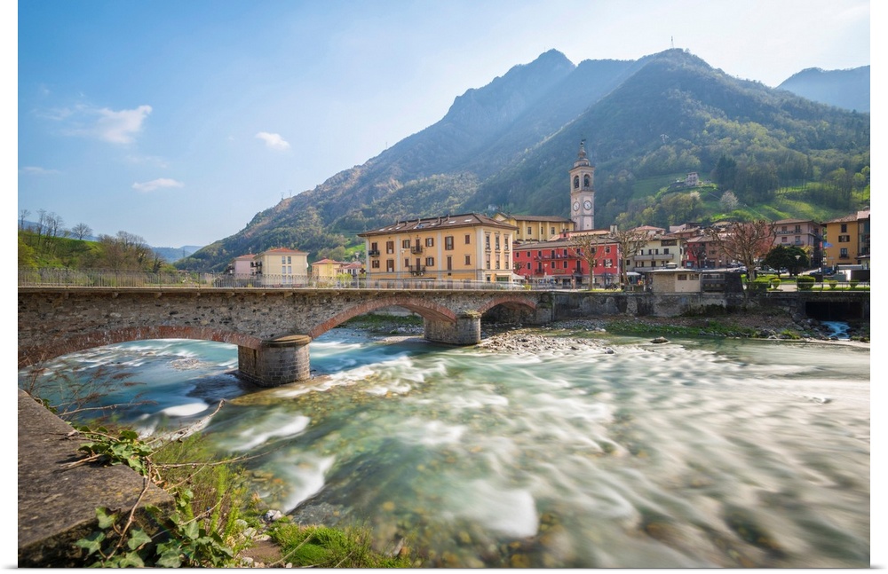San Pellegrino Terme And Brembo River, Val Brembana, Province Of Bergamo, Orobie Alps, Italian Alps, Italy