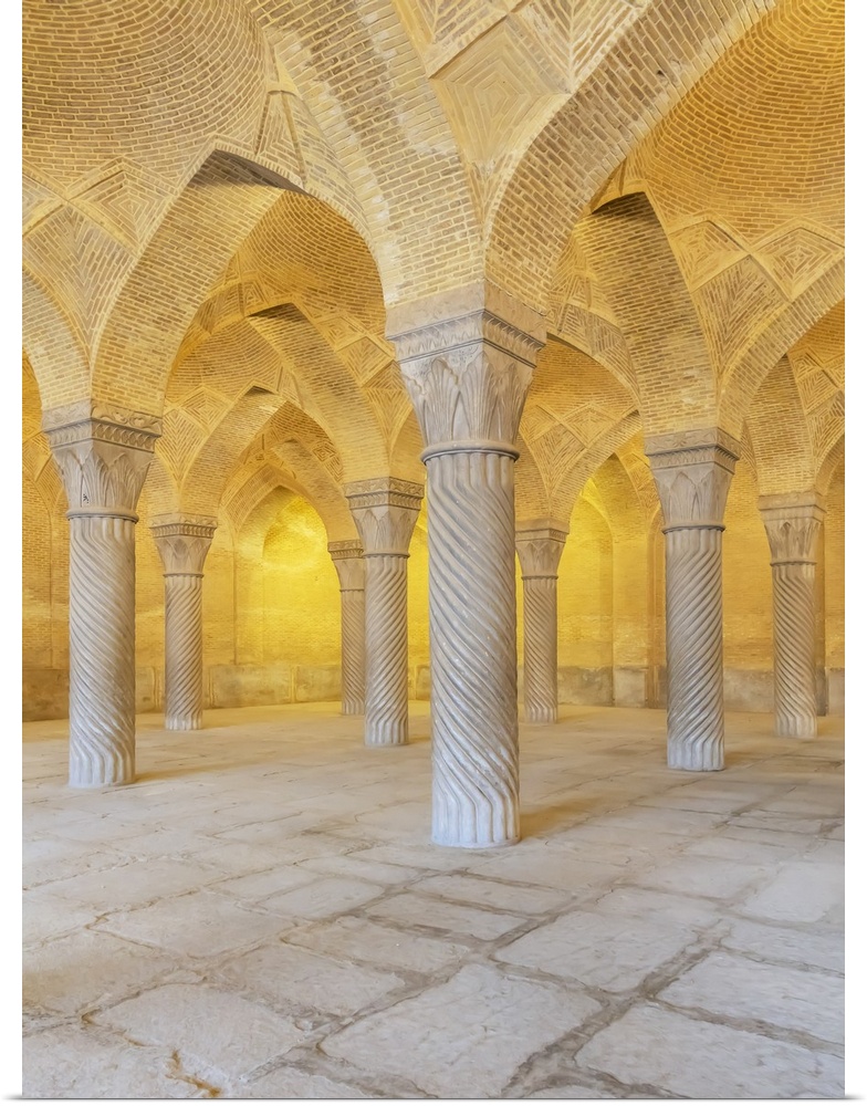 Shabestan, prayer hall, Vakil Mosque, 1773, Shiraz, Fars Province, Iran.