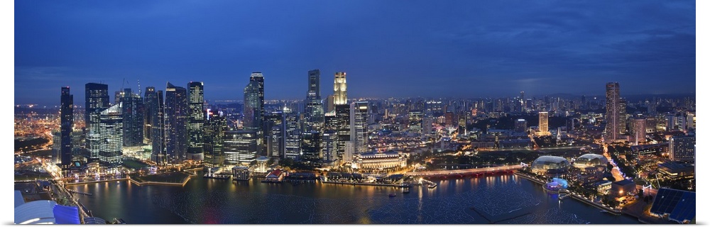 Singapore, Singapore Aerial view of Singapore Skyline